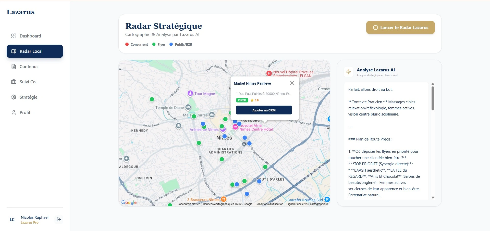 Radar stratégique Lazarus Assistant, exemple d'application IA métier